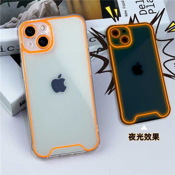 Funda suave de silicona con luz nocturna, carcasa trasera Luminosa 14 Plus para IPhone, 13, 12, 11 Pro Max, XS, XR, X, 14Pro, 13Pro, 14 Plus, IPhone14, i14 Fivean unisex