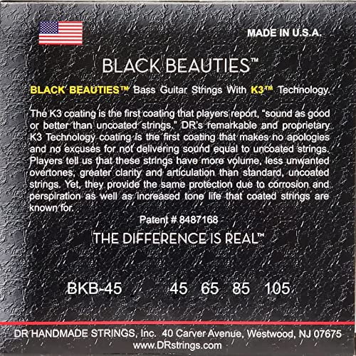 BKB45 Black Beauties Medium Electric Bass 4 String Set (45-105)