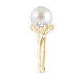 thumbnail image 3 of ANGARA South Sea Cultured Pearl Bypass Ring with Diamond Trio in 14K Yellow Gold for Women | June Birthstone, Birthday, Anniversary, Jewelry Gift for Women | Pearl Ring, 3 of 9