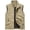 Khaki, variant on Outdoor Vest for Men Casual Lightweight Summer Fishing Golf Sleeveless Windbreaker with Pockets Running Travel Hiking Zip Up Jackets Light Blue S