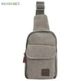 thumbnail image 5 of BadPiggies Men Canvas Sling Bag Small Crossbody Backpack Shoulder Casual Daypack Rucksack for Outdoor Cycling Hiking Travel (Gray), 5 of 8