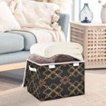 thumbnail image 5 of BZSMCE Storage Bin Cube Organizer Basket with Flip-Top Lid Gold Chain Lattice Printed, 5 of 7