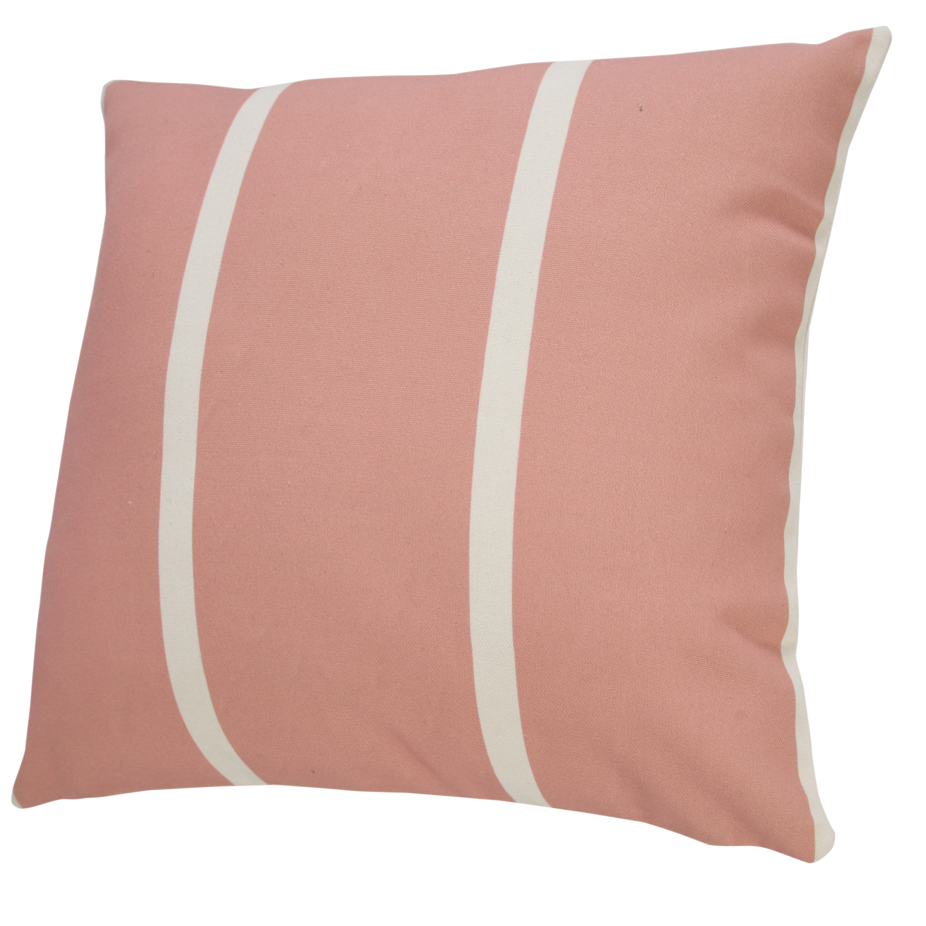 Ox Bay 20" x 20" Hand-Woven Pink/ White Stripe Recycled P.E.T Yarn Pillow Cover