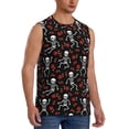 thumbnail image 2 of Pofeuu Skeleton with Roses Print Men's Muscle T-Shirt, Sleeveless, Muscle Tank, Classic Muscle Tee Top For Men Casual Sleeveless Muscle T-Shirt Trendy Clothes-Large, 2 of 7