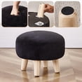 thumbnail image 6 of SONGMY Round Footstool Ottoman Rabbit Wool Mushroom Stool Solid Wood Stool Small Upholstered Ottoman Shoe Changing Foot Stool Step Stool Sofa Footrest Stool for Living Room Bedroom (Black), 6 of 7