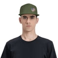 thumbnail image 6 of DouZhe Flat Brim Cap Snapback Hat, Heart American Usa Flag Prints Adjustable Green Adult Baseball Cap, 6 of 7