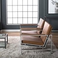 thumbnail image 5 of Studio Designs Home Modern Atlas Accent Chair for Living Room Bedroom, Bonded Leather, Caramel Brown, 72004, 5 of 5