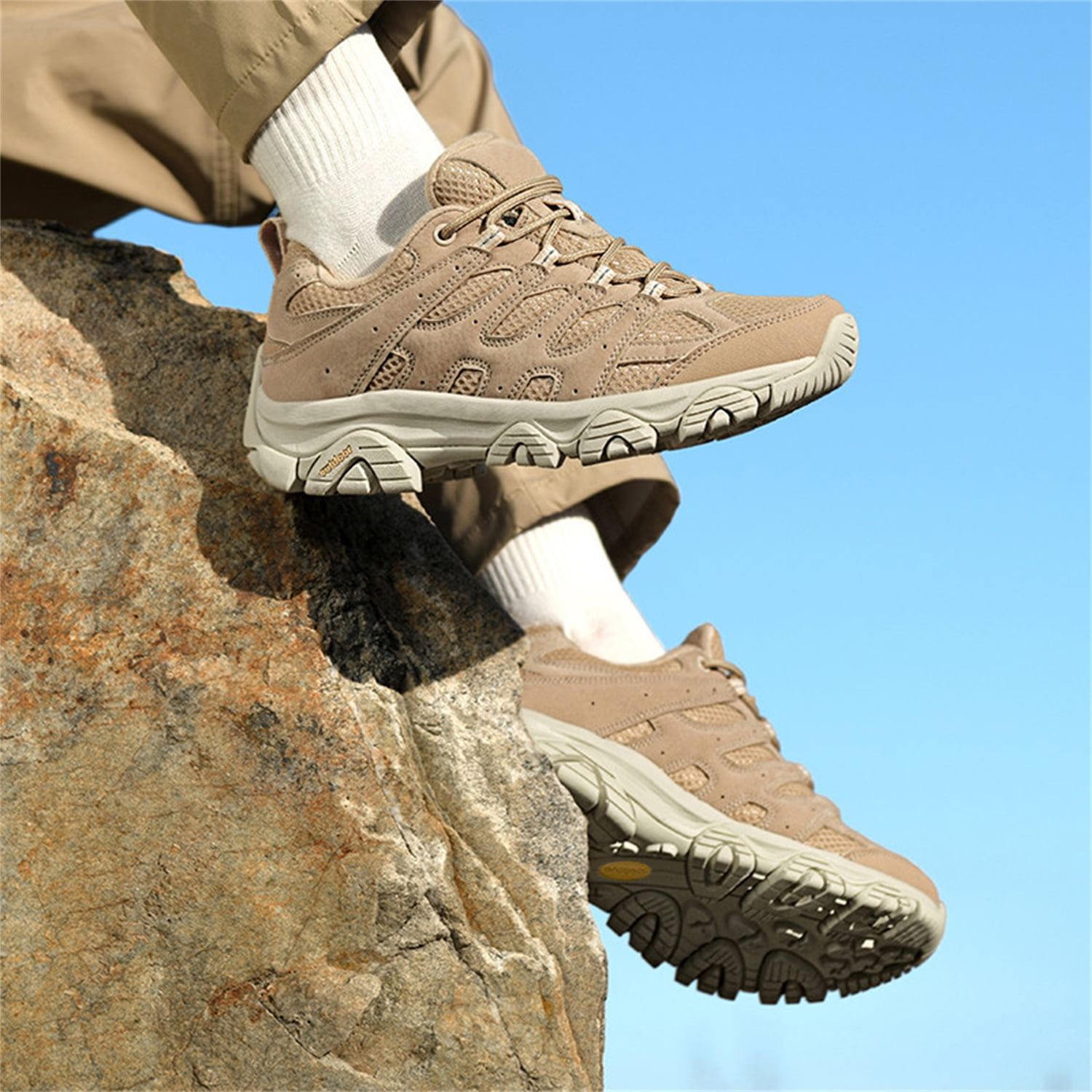 YOURDIARY Mens Gym Shoes Thick Sole Lace-Up Hiking Shoes Sports Running Sneakers