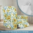 thumbnail image 3 of FOR U DESIGNS Sunflower Eucalyptus Leaves Print Recliner Chair Covers 4-Pieces Wear-Resistan Recliner Armchair Covers Soft Reclining Slipcovers Home Decor with Storage Pockets, 3 of 8