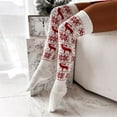 thumbnail image 2 of IWRICH Women's Thigh High Socks Cable Knit over the Knee Boot Socks Long Warm Leg Warmers Winter White, 2 of 6