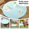 thumbnail image 4 of Tcwhniev Indoor Outdoor Round Fitted Vinyl Tablecloth, Flannel Backing, Elastic Edge, Waterproof Wipeable PVC Table Cover, Small Daisy Pattern, for Table of 43-55’’ Diameter, 4 of 9