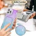 thumbnail image 4 of Allytechgroup Stylish Phone Case for Apple iPhone 16, Gradient Color Back Cover with Card Holder Anti-Scratch Protection TPU Slim Fit Rugged Wallet Case for iPhone 16, Purple+Blue, 4 of 7