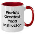thumbnail image 2 of Funny Yoga Instructor Gifts from Friends, Unique World's Greatest Yoga Instructor Two Tone Coffee Mugs for Men, Women, Family, and Coworkers - Father's Day Unique Gifts, 2 of 4