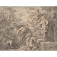 thumbnail image 2 of Michel Corneille the younger 14x12 Gold Ornate Wood Frame and Double Matted Museum Art Print Titled - Neptune and Other Marine Deities Paying Homage to Louis Xiv, 2 of 4