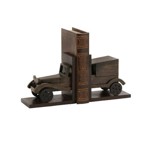 Benzara 24875 Classy Styled Wood Car Bookend Pair