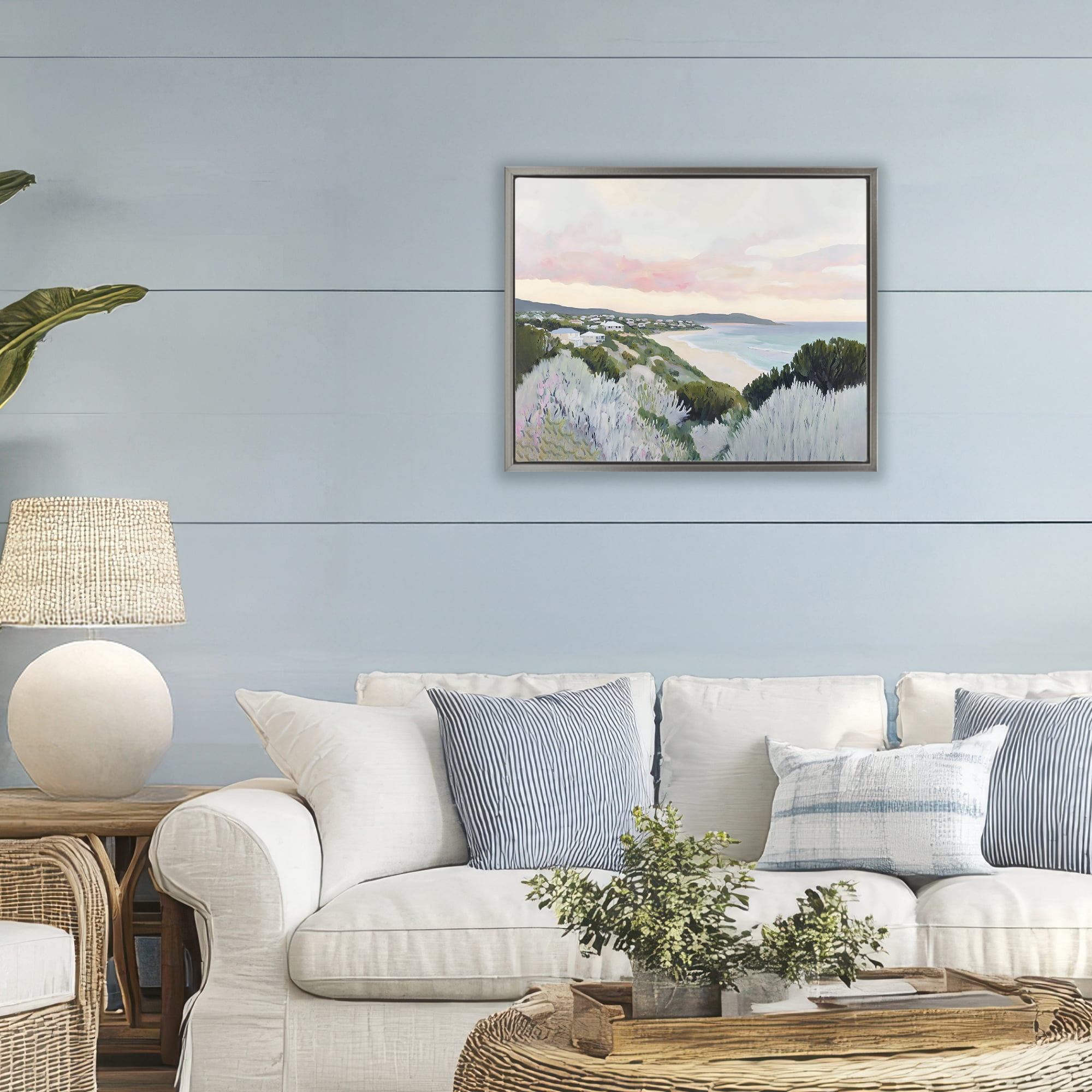 Stupell Industries Cape Cod Evening Light Gray Framed Floater Canvas Wall Art, design by The Prints Vibe