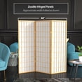thumbnail image 5 of 4 ft. Tall Window Pane Shoji Screen - Natural - 3 Panels, 5 of 7