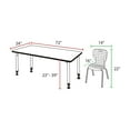 thumbnail image 2 of Regency Kee 72 x 24 in. Adjustable Classroom Table- Noble Oak Top, Black Base & 2 Andy 12 in. Blue Stack Chairs, 2 of 9