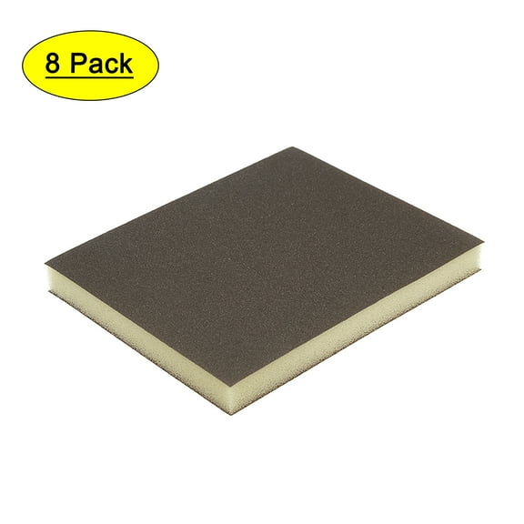 Uxcell Medium Grit 220 Grit Sanding Block Pad 4.72" x 3.86" x 0.47" Size Sanding Sponge 8pack