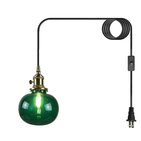 Hanging Pendant Light Plug In Japanese Style Glass Dining Room Glass Green Swag Lamp Hanging Lamp Plug In