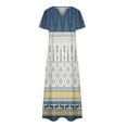 thumbnail image 4 of Robes pour Femmes 2024 Été Surdimensionné Décontracté Manches Courtes Col en V Robe Imprimée Robe Ample 50 % de Réduction!, 4 of 5
