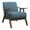 Blue, variant on Accent Chair, Midcentury Modern Lounge Chair with Soft Thick Upholstery & Solid Wood Frame Comfy Single Sofa Armchair for Living Room/Bedroom/Reading, Light Brown