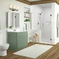 thumbnail image 3 of Design House Brookings 31" x 22" Bath Cabinet with 4" Center Set Vanity Top, Sherwin Williams® Evergreen Fog/Solid White, 3 of 6