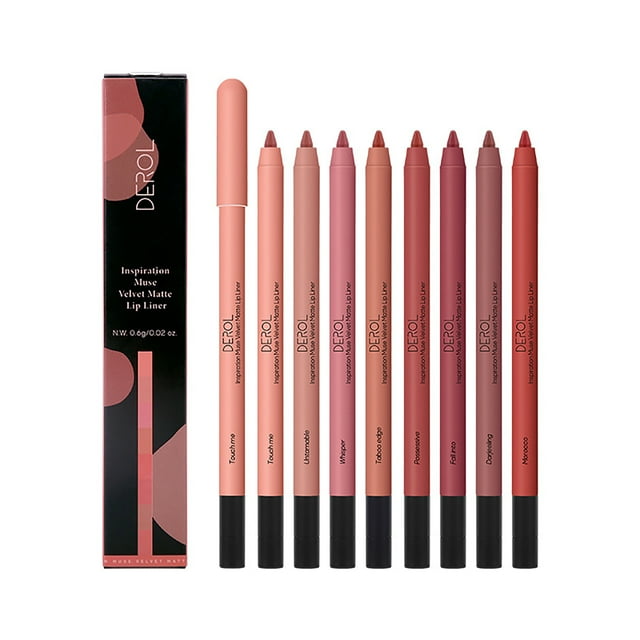 Graflsoa DEROL Velvet Matte Lip Liner Pencil - Smudge-Proof, Waterproof, Easy Application for Long-Lasting Lip Definition and Color
