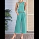 thumbnail image 5 of Conjunto de Dos Piezas de Verano para Mujer: Top Corto Básico Sin Mangas con Cuello Redondo y Pantalones Anchos con Bolsillos Judías XXL, 5 of 7
