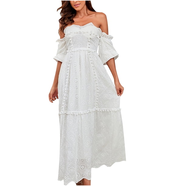 Moda mujer sexy manga corta sin tirantes sin espalda tubo superior noche vestido largo Fridja bnh6650