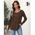thumbnail image 3 of Zeagoo Womens Tunic Tops Leopard Long Sleeve Loose Fit T Shirts Pleated Casual Blouses for Leggings Plus Size, 3 of 6