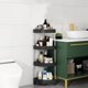 thumbnail image 3 of Organizador de Almacenamiento de Baño Organizador de Estante de Almacenamiento de Esquina de Baño con Rodillos Desmontables de 4 Capas Y Agujeros de Drenaje Organizador de Estante de Baño, 3 of 6