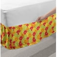 thumbnail image 2 of Colorful Bed Skirt, Fresh Ripe Citrus Fruits Orange Grapefruit and Lemon Repeating Circular Pattern, Elastic Bedskirt Dust Ruffle Wrap Around for Bedding Decor, 4 Sizes, Multicolor, by Ambesonne, 2 of 2