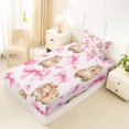 thumbnail image 4 of Erosebridal Cartoon Capybara Twin Sheet Sets 3pcs For Kids,Pink Ribbon Bow Tie Bedding For Children Boys Girls,Ultra Soft Home Decor, 4 of 5