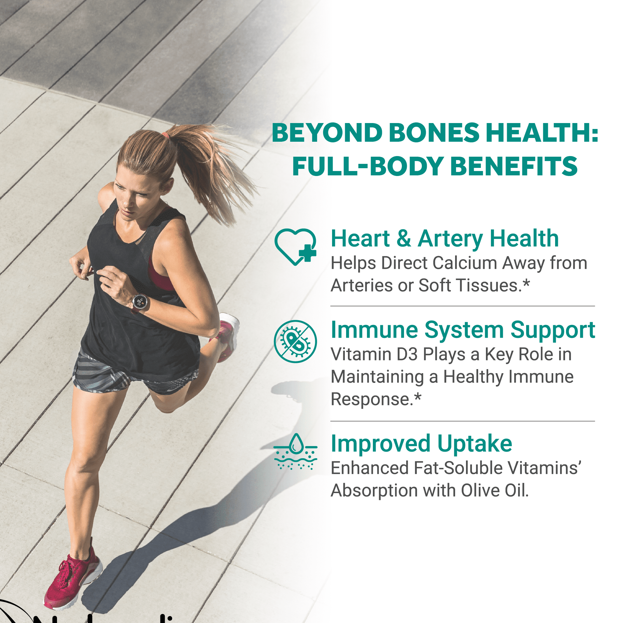 Naturalis Vegan Vitamin D3+K2 from Algae | 5000 IU D3 with 120mcg MK7 | Vegan Society Certified,Sustainably Sourced,Better Than Animal Derived | Better Support for Bone & Immune Health* | 180 Softgel