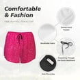 thumbnail image 4 of Daiia Rose Red Glitter Pattern Women's 2 in 1 Running Shorts - Lightweight Athletic Workout Gym Yoga Shorts Liner with Phone Pockets-Large, 4 of 7