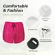 thumbnail image 4 of Balery Rose Red Glitter Pantalones cortos deportivos para mujer con forro y dos bolsillos, elásticos, para entrenamiento, gimnasio, yoga-XX-Large, 4 of 7