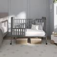 thumbnail image 4 of Dream On Me Carson Classic 3-in-1 Portable Crib in Steel Grey, Removable Wheels, Converts from Baby Crib to Toddler Bed, Day Bed and Kids Sofa, Three Adjustable Mattress Height Positions, 4 of 10