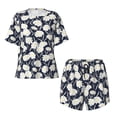 thumbnail image 5 of Wukai Daisies Flowers Women's Pajama Set,Short-Sleeve Top and Shorts with Elastic Waistband and Pockets for Loungewear, Yoga, and Casual Wear-XX-Large, 5 of 8