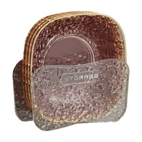 Nkmbld 4Pcs Reusable Lightweight Dessert Plates Front Desk Snack Tray for Party Dinner Plates Dishwasher Plastic Plates for Fruits, Snack, Pasta, Cake, Dessert, Red