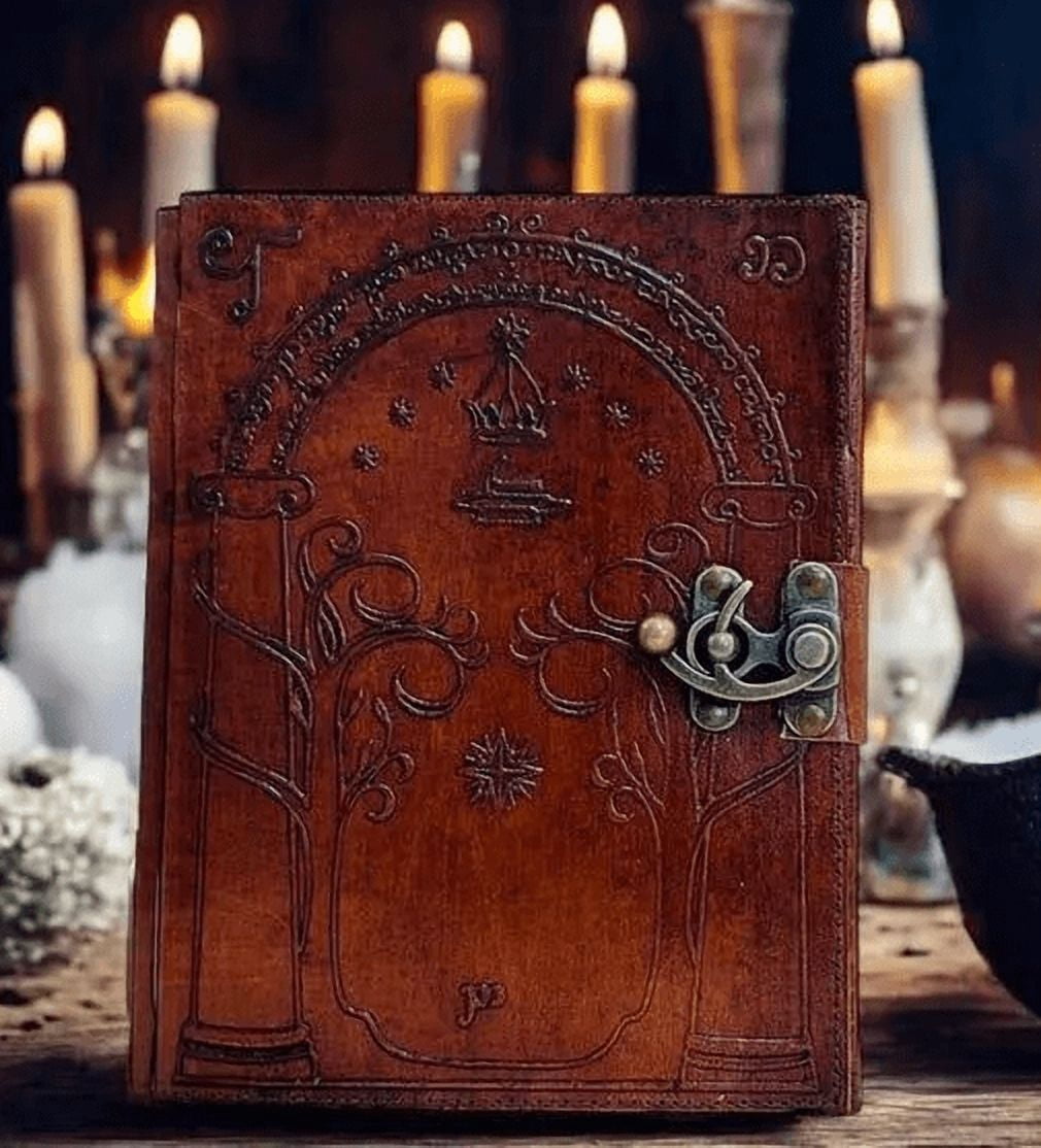 Doors of Durin Tolkien Lord of the Ring Embossed Leather Journal , Book Hobbit Jrr tolkien books lord of the ring Book of Shadows Notebook Grimoire  Merchandise Bookends Gift