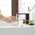 thumbnail image 5 of 8 in. Waterfall Widespread 2-Handle 3 Holes Bathroom Faucet With Metal Drain in Spot Resist Black Gold, 5 of 11