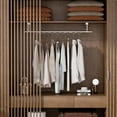 thumbnail image 4 of YAGEANNL Closet Rail Hanging Closet Rod Ceiling Clothes Rack Any Angle Hanging Rail Clothes Rod Wall Mount Sloped Ceiling Solutions for Attic Bedroom Under Stairs Storage(Silver), 4 of 8