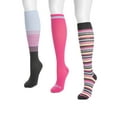 thumbnail image 3 of MUK LUKS Women's Regular Width Compression Nylon Knee-High Socks, 3-Pack, Shoe Size 6-10, 3 of 8