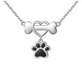 thumbnail image 1 of Collar de corazón shaofei Colgante de pata de perro para mujer color plata, 1 of 3