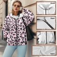 thumbnail image 6 of Garronmavis Pink Leopard Print Women's Zip Up Long Sleeve Sweatshirts Breathable Loose Women Hoodies Oversized Sweatshirts Casual Trendy Fall Fashion Outfits Casual Sweaters, 6 of 7
