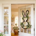 thumbnail image 5 of Bunny Ear Wreath, Easter Rabbit Ear Door Hanging, Floral Rattan Ornament for Home, Spring Holiday Wall Decoration, Cute Bunny Ear Flower Wreath, 5 of 6