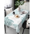 thumbnail image 6 of Teal Green Coastal Turtle Table Cloth, Ocean Coral Nautical Waterproof Tablecloth for Rectangle Tables, Reusable Washable Fabric Table Cover for Restaurant Kitchen Dining Tables 60"x120", 6 of 6