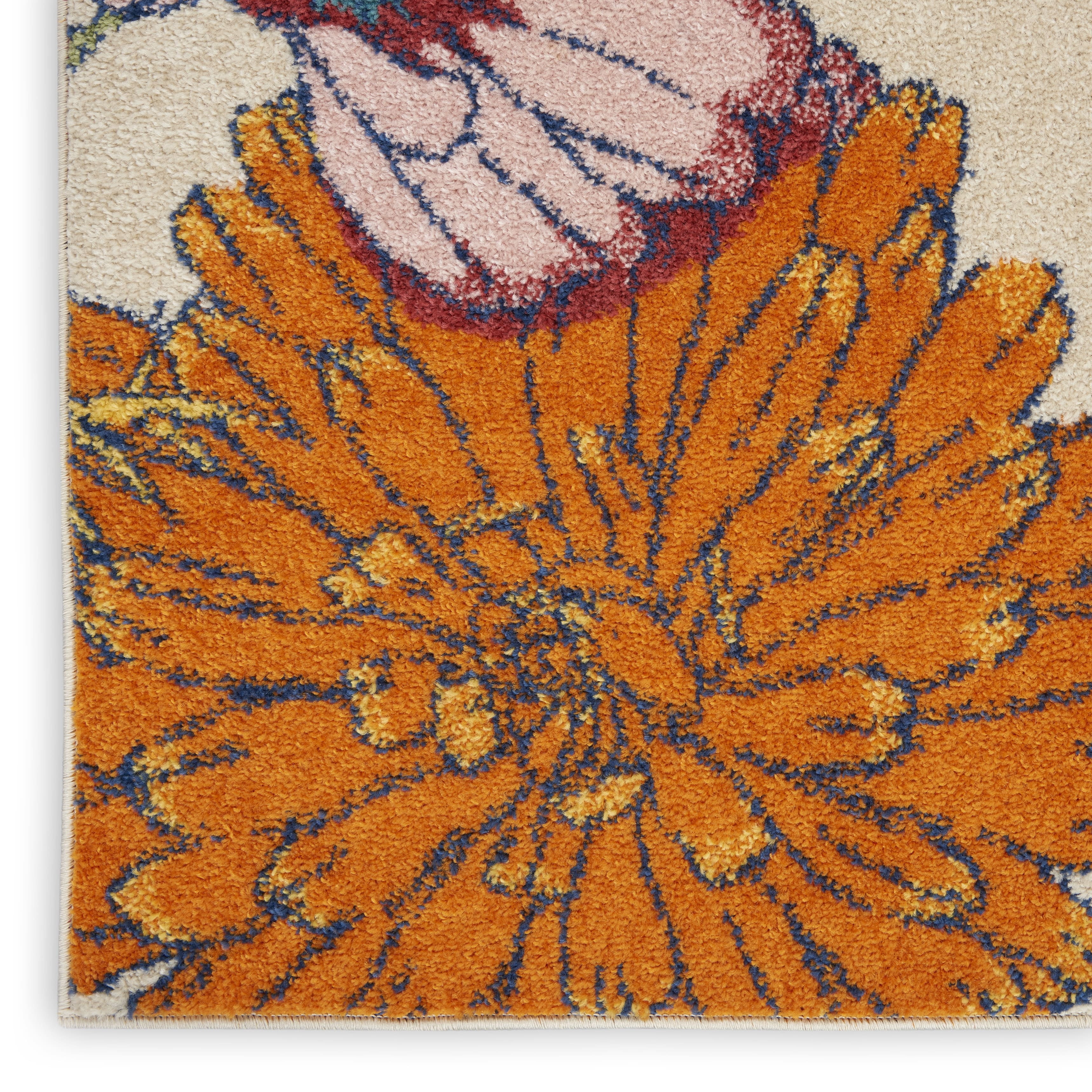 Nourison Allur Modern Floral Ivory Multicolor 5'3" x 7'3" Area Rug, (5' x 7')