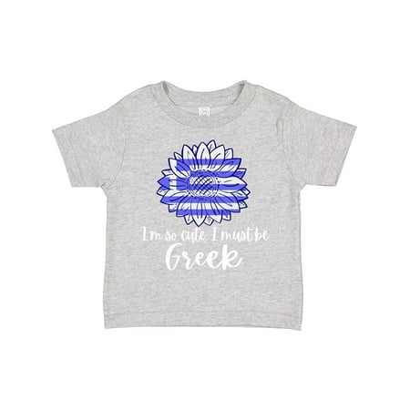 

Inktastic I m So Cute I Must Be Greek Sunflower Greece Flag Gift Toddler Boy or Toddler Girl T-Shirt
